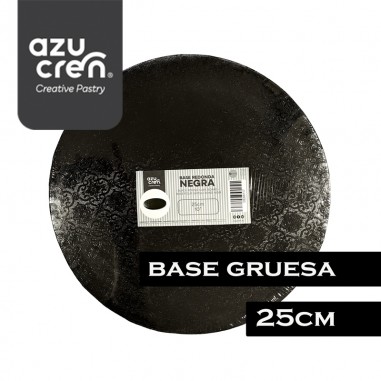 Base pastel redonda gruesa negra 25 cm  Casa Rex