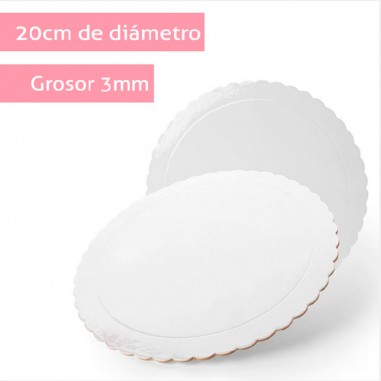 Base tarta redonda borde ondulado 20cm blanca - Casa Rex