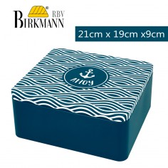 Caja para galletas Ahoy azul 21cm x 19cm Birkmann  Casa Rex