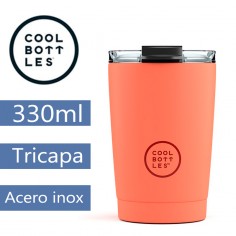 Mug térmico coral 330ml triple capa CoolBottles  Casa Rex