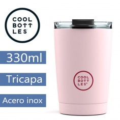 Taza térmica rosa pastel 330ml triple capa CoolBottles  Casa Rex