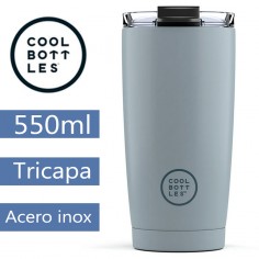 Taza térmica gris 550ml triple capa CoolBottles  Casa Rex