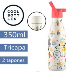 Botella infantil térmica Robots 350ml triple capa CoolBottles  Casa Rex