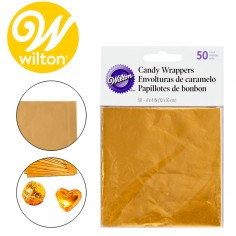 Set 50 hojas papel aluminio doradas para bombones Wilton  Casa Rex