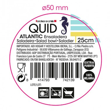 Ensaladera o bol de melamina 25cm Atlantic Quid  Casa Rex