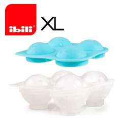 Cubitera 4 bolas de hielo silicona con tapa Ibili  Casa Rex