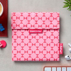 Snack'n'go Tiles Square rosa - Bolsa porta meriendas  Casa Rex