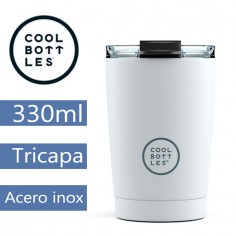 Taza térmica blanca 330ml triple capa CoolBottles  Casa Rex