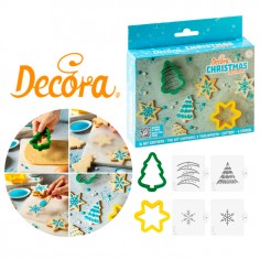 Set 2 cortadores de galleta y stencil Navidad: árbol y estrella Decora  Casa Rex