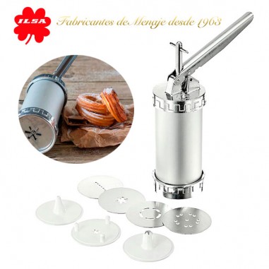 Máquina para hacer churros y pastas Ilsa + 8 discos | Fácil y rápida