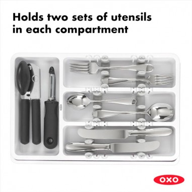Cubertero extensible para cubiertos Oxo  Organizador ajustable de cocina con gran capacidad