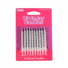 Set 10 velas plateadas Culpitt