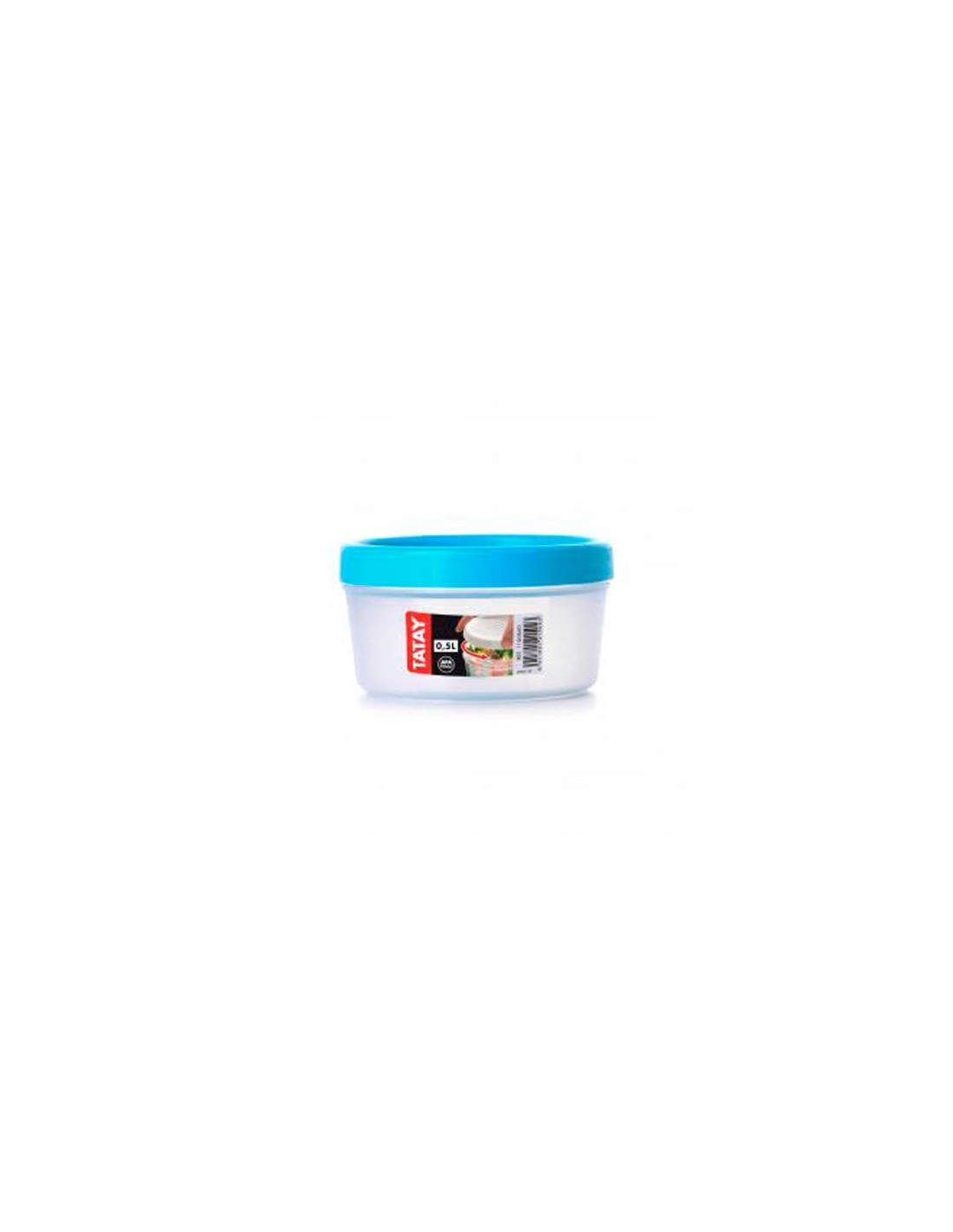 Tatay Recipiente para alimentos ovalado de plástico transparente con tapa  color azul, tatay 0,5 litros